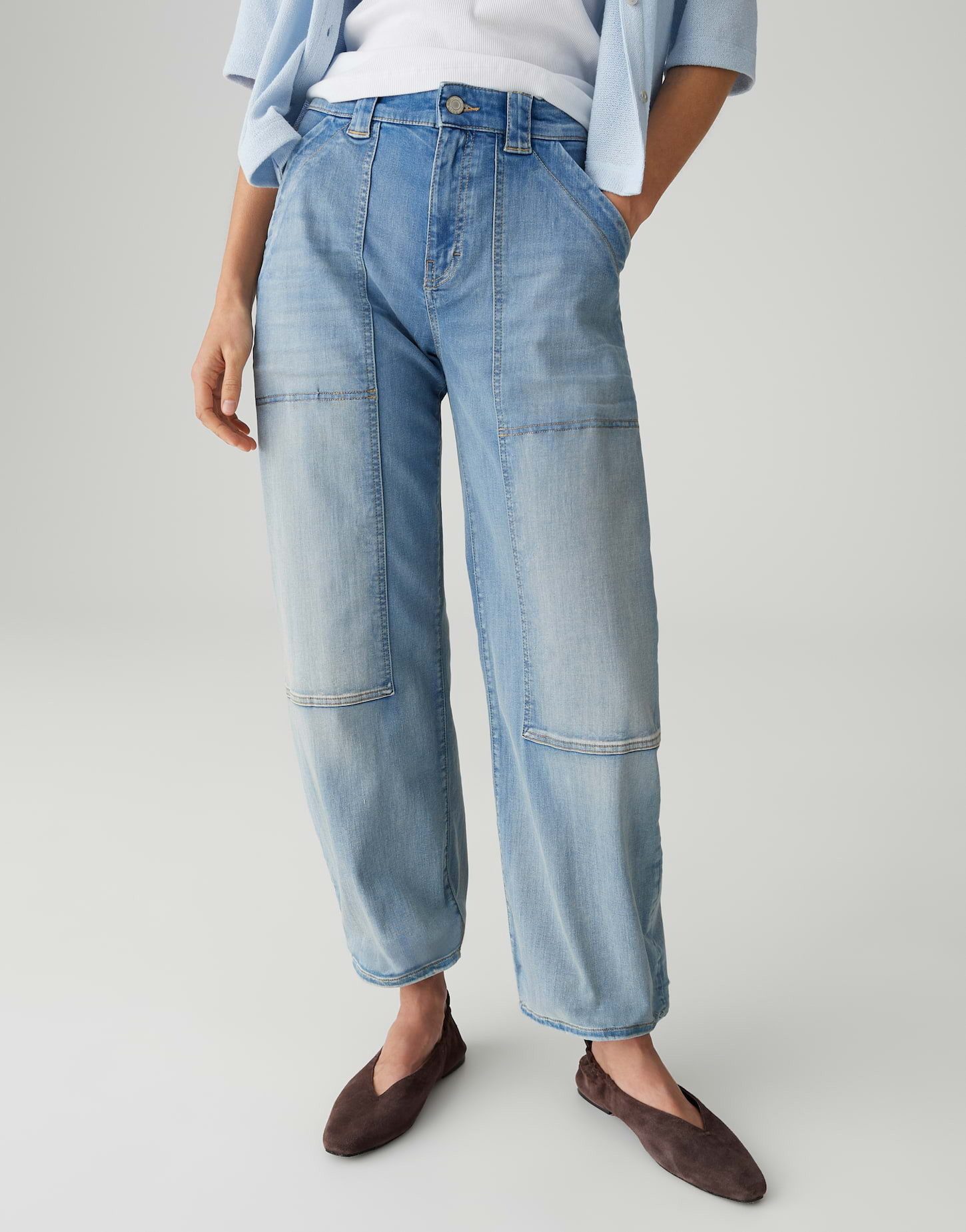 OPUS PANTS Relax-fit-Jeans MARI SHARP Barrel Jeans mit Powerstretch Mid Rise Ultraelastisch mit lässiger Silhouette