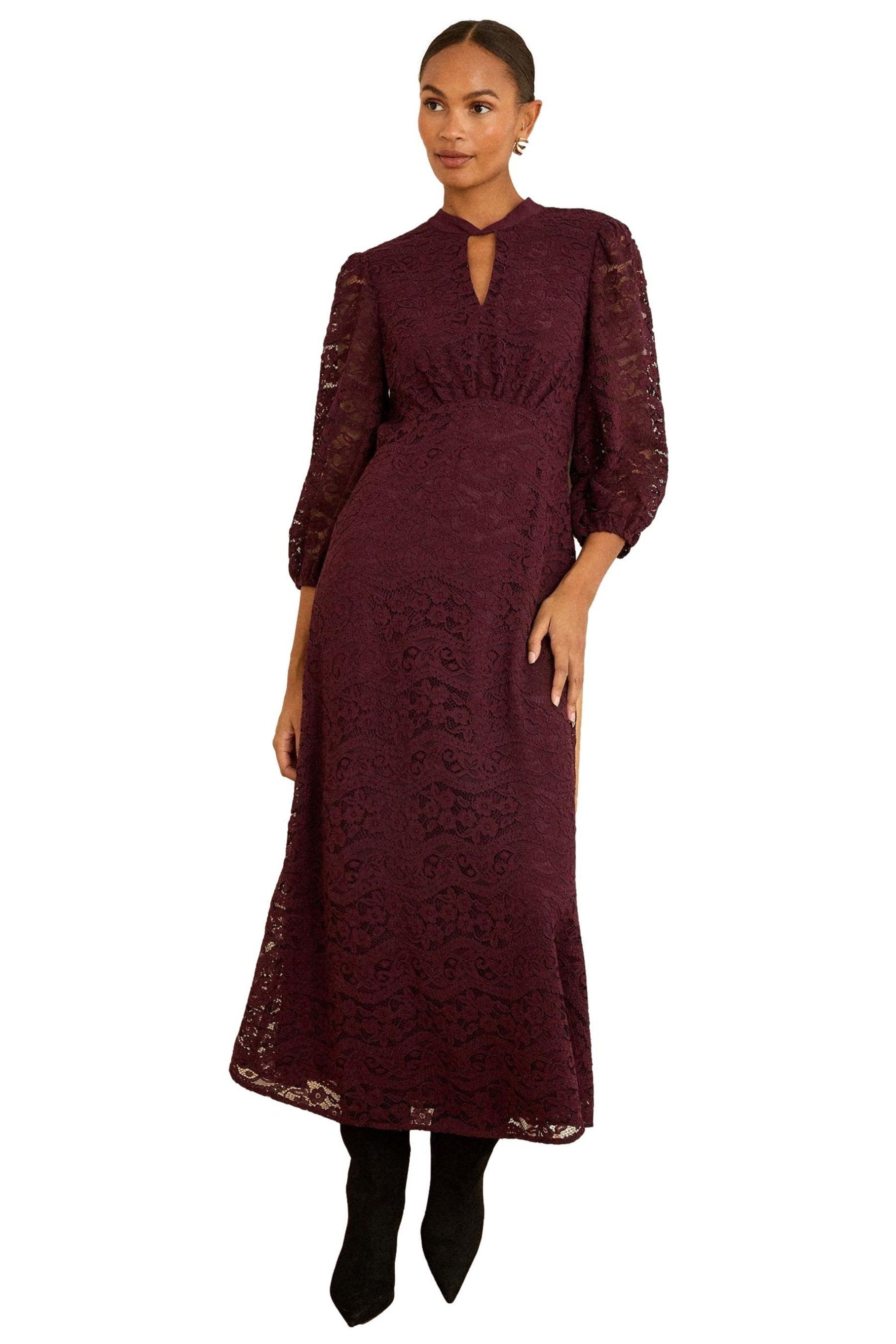 Love & Roses Midikleid Love & Roses Spitzen-Midikleid, Regular (1-tlg)