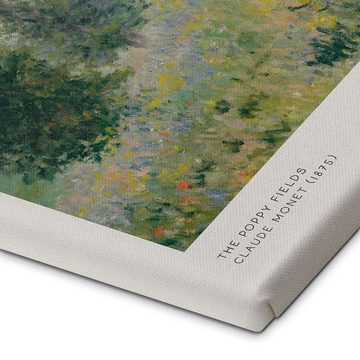 Posterlounge Leinwandbild Claude Monet, Die Mohnfelder, Wohnzimmer Malerei
