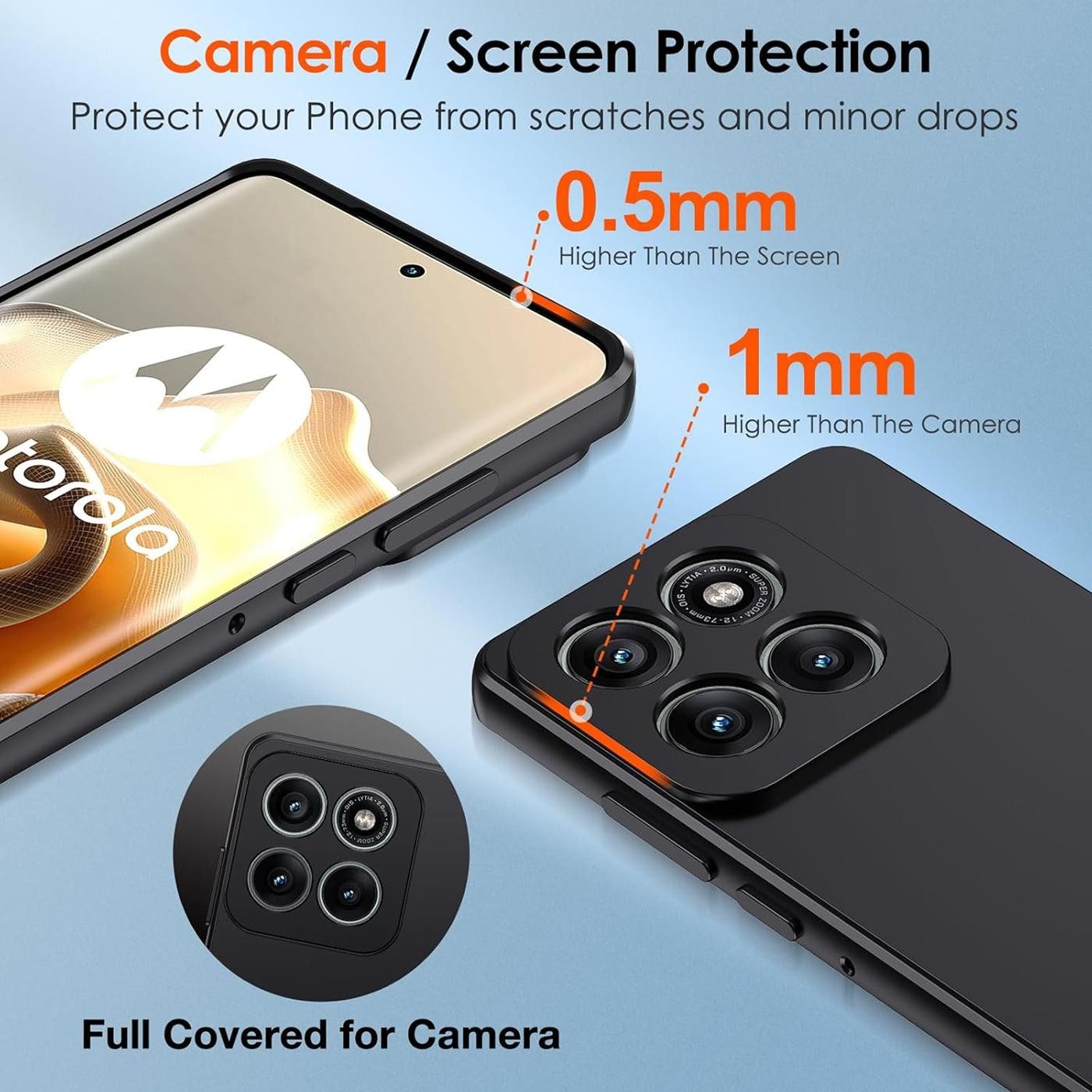 CoolGadget Handyhülle Black Series Handy Hülle für Motorola Edge 60 Pro 6,67 Zoll, Edle Silikon Schlicht Schutzhülle für Motorola Edge 60 Pro Hülle