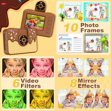 uleway 2,0-Zoll-Bildschirm Weihnachten Spielzeug-Schokolade Kinderkamera (12 MP, mit 32GB SD-Karte Selfie Digitalkamera Fotoapparat fur Kinder)