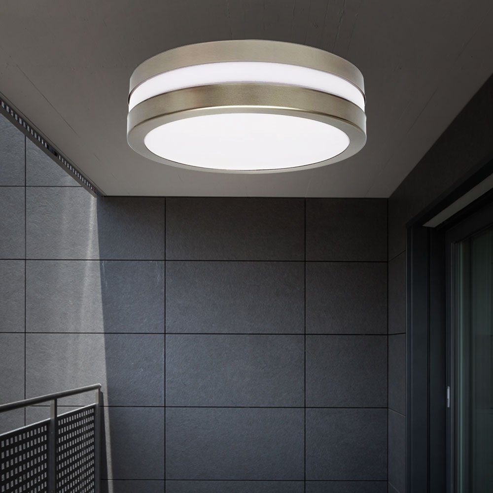 Kanlux Außen-Deckenleuchte, 2-flg Decken Lampe 13 Außen Leuchtmittel Terrassen Warmweiß, LED Fassaden Chrom inklusive, Watt