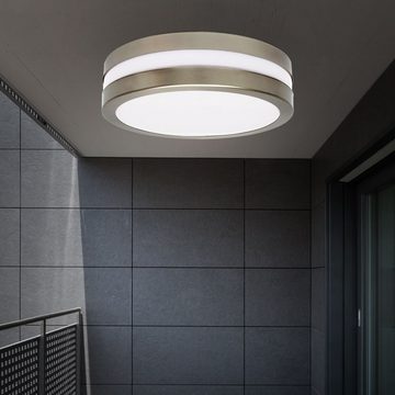 Kanlux Außen-Deckenleuchte, Leuchtmittel inklusive, Warmweiß, LED 13 Watt Außen Decken Lampe 2-flg Chrom Terrassen Fassaden