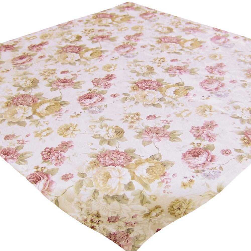 Tischdecke Tischdecke CHLOE Rosen Blüten Jacquard Polyester 85 x 85 cm