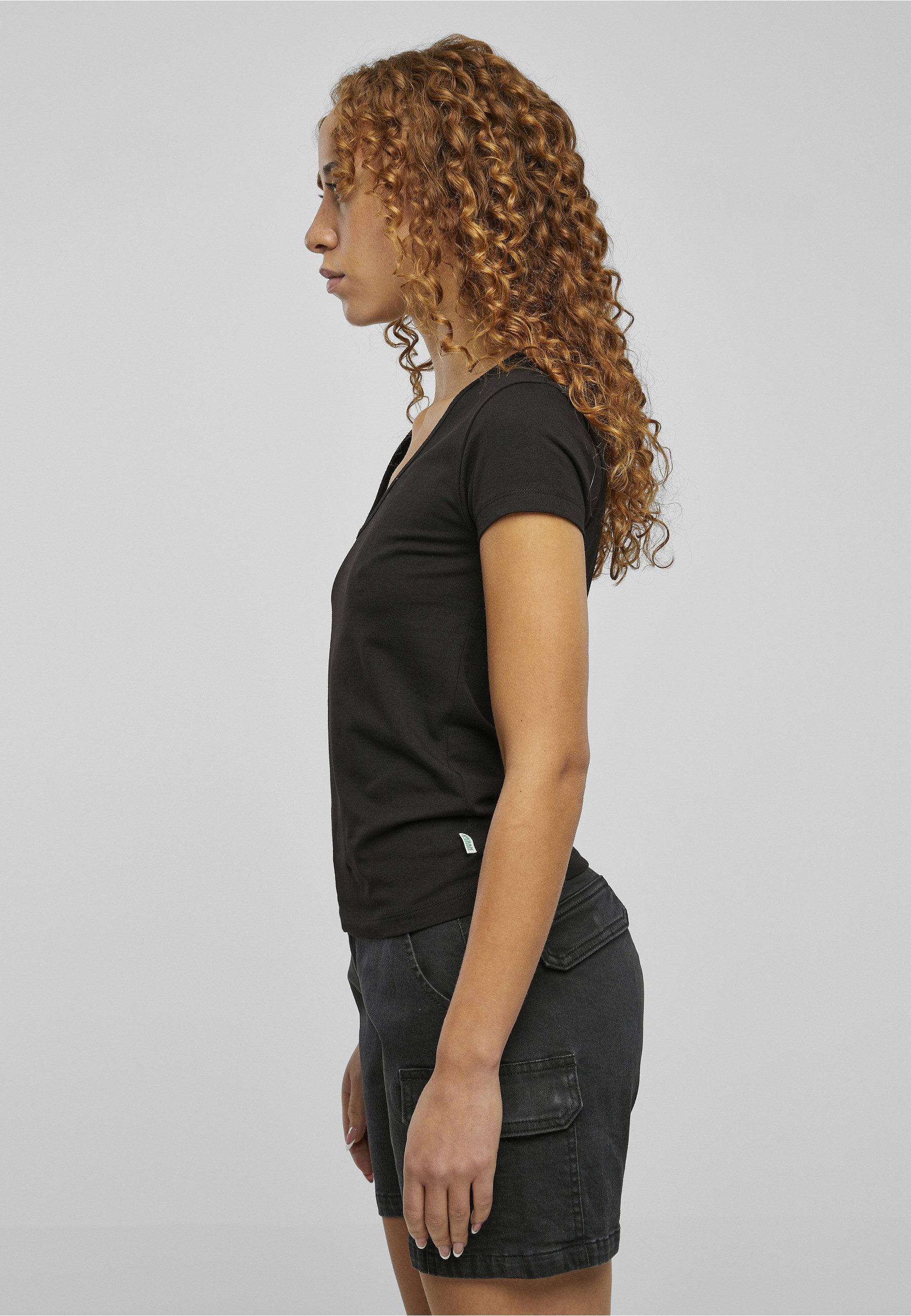 URBAN CLASSICS T-Shirt Urban Classics Damen Ladies Organic Asymmetric Neckline Tee (1-tlg)