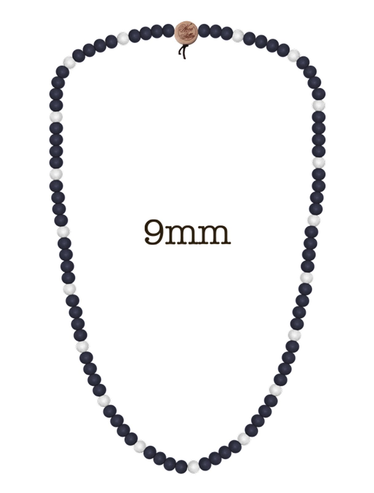 WOOD FELLAS Halsband FELLAS Hals-Schmuck Mode-Schmuck Deluxe Pearl stylische Necklace WOOD Navy/Weiß Holz-Kette