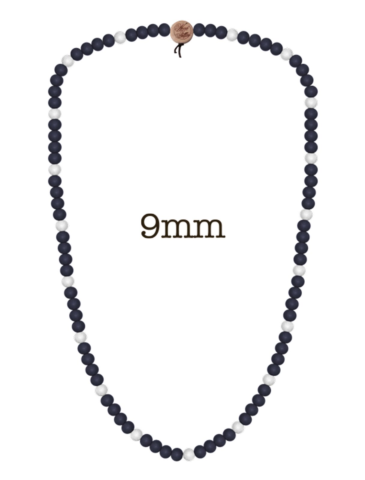 WOOD FELLAS Halsband WOOD FELLAS Navy/Weiß Necklace Mode-Schmuck stylische Hals-Schmuck Pearl Deluxe Holz-Kette