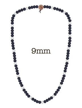 WOOD FELLAS Halsband WOOD FELLAS Hals-Schmuck stylische Holz-Kette Deluxe Pearl Necklace Mode-Schmuck Navy/Weiß