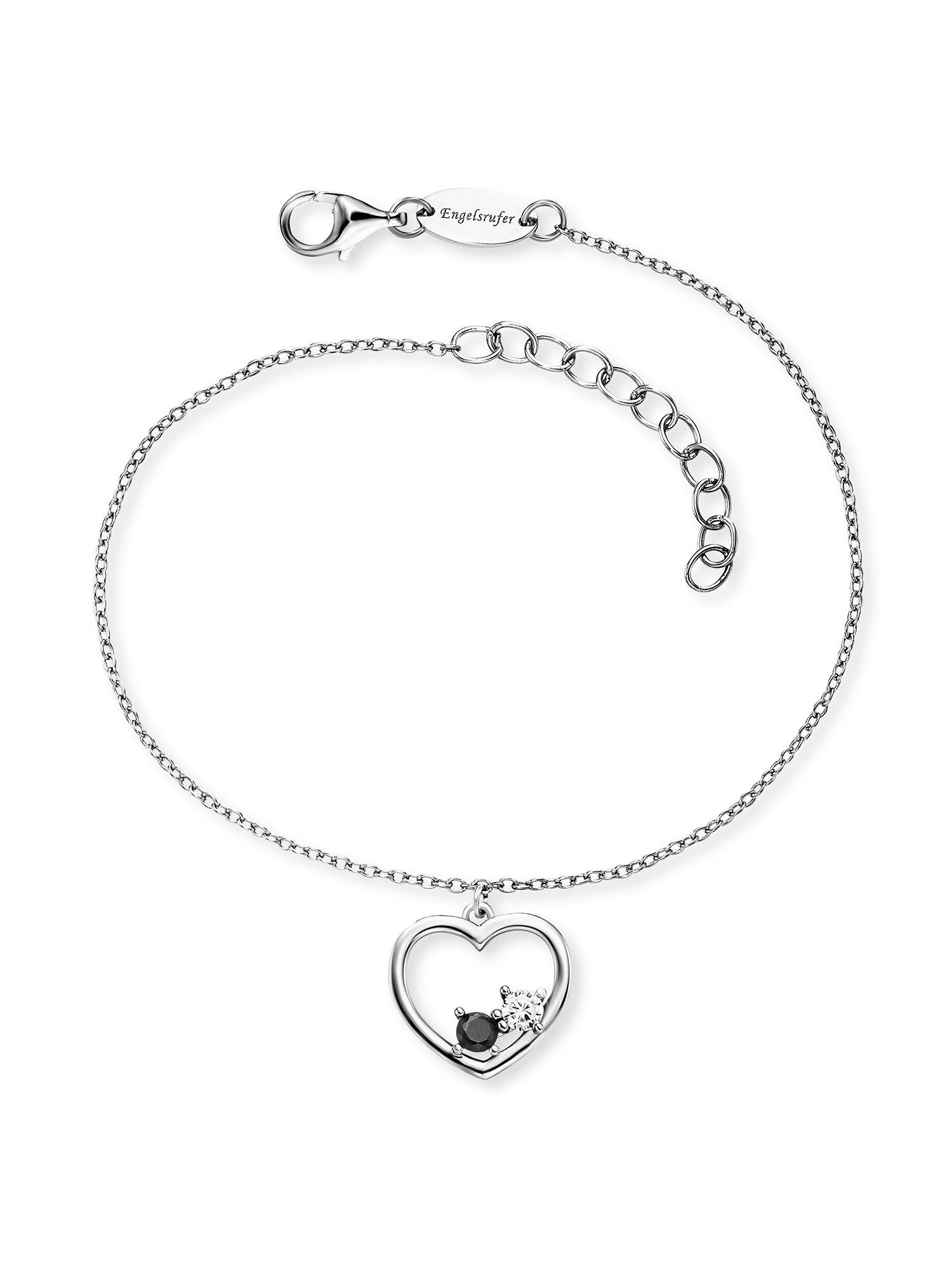 Engelsrufer Armband Yin Yang Herz, Made in Germany - mit Zirkonia (synth)