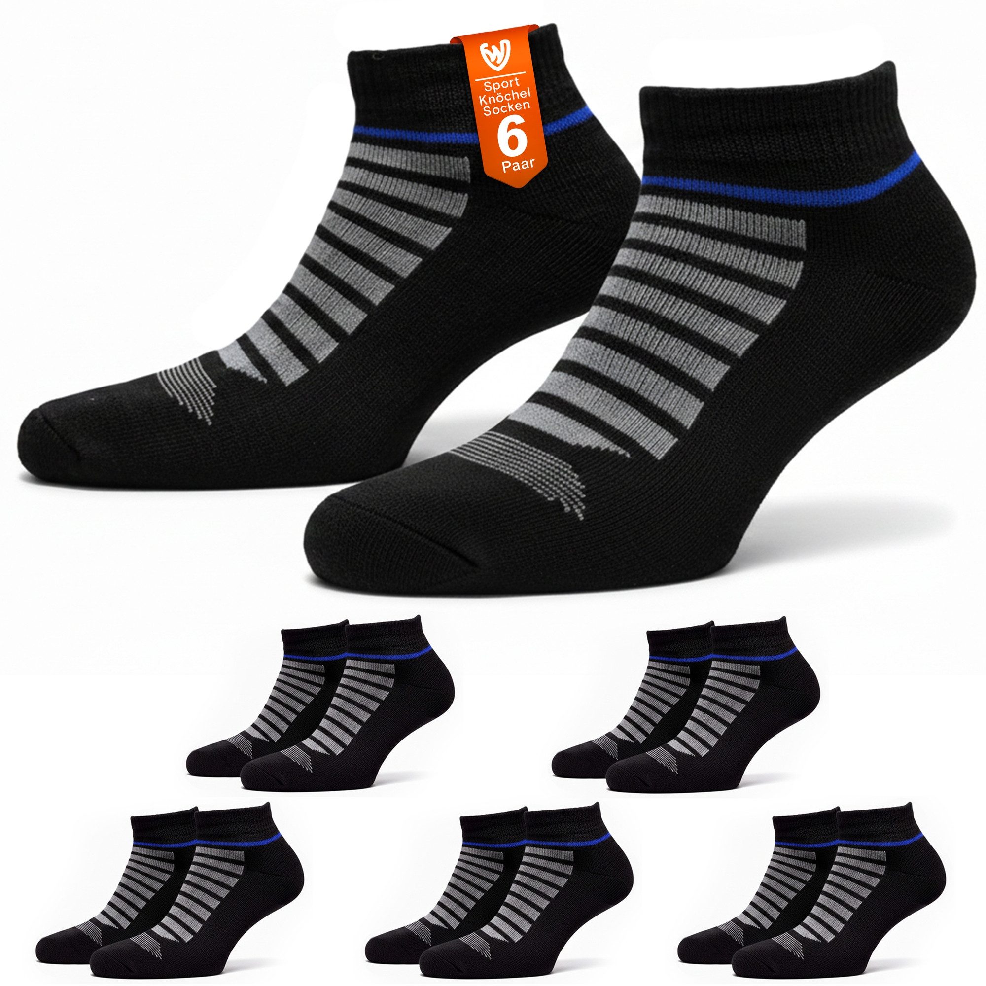 German Wear Sportsocken GW282 6er Pack (6er-Pack) Kurze Sportsocken aus Baumwollmischung