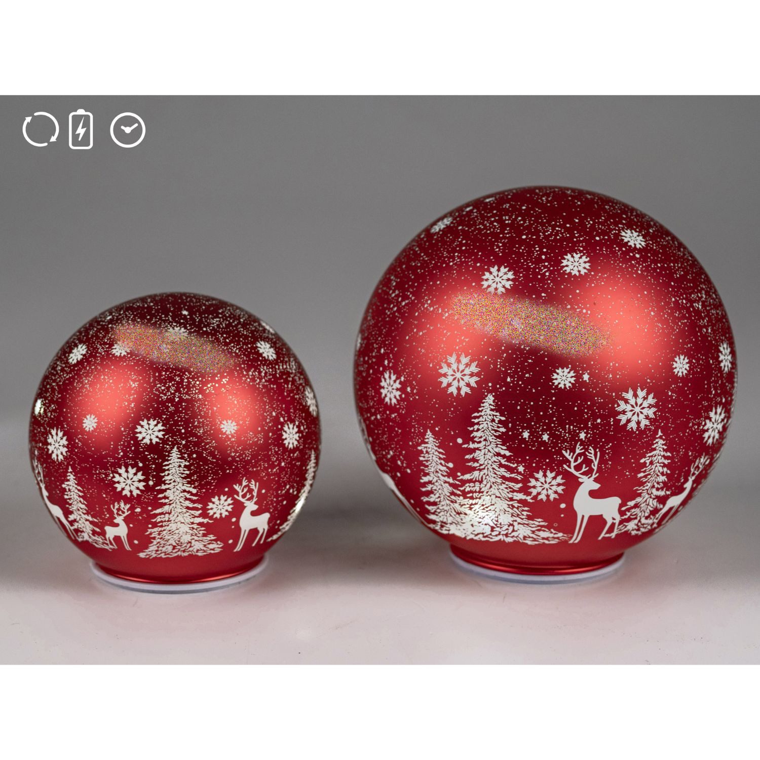 formano LED Kugelleuchte Winterzeit, LED, Drehend, mit Timer, Rot, Winterwald, H: cm