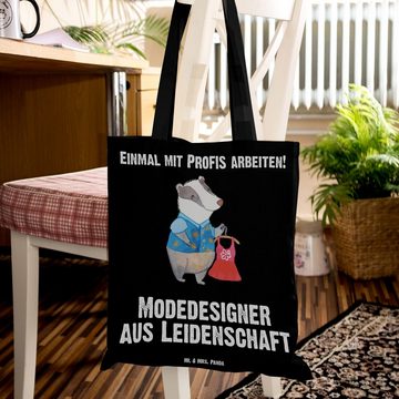 Mr. & Mrs. Panda Tragetasche Modedesigner Leidenschaft - Schwarz - Geschenk, Fashion Designer, Mod (1-tlg), Modisches Design