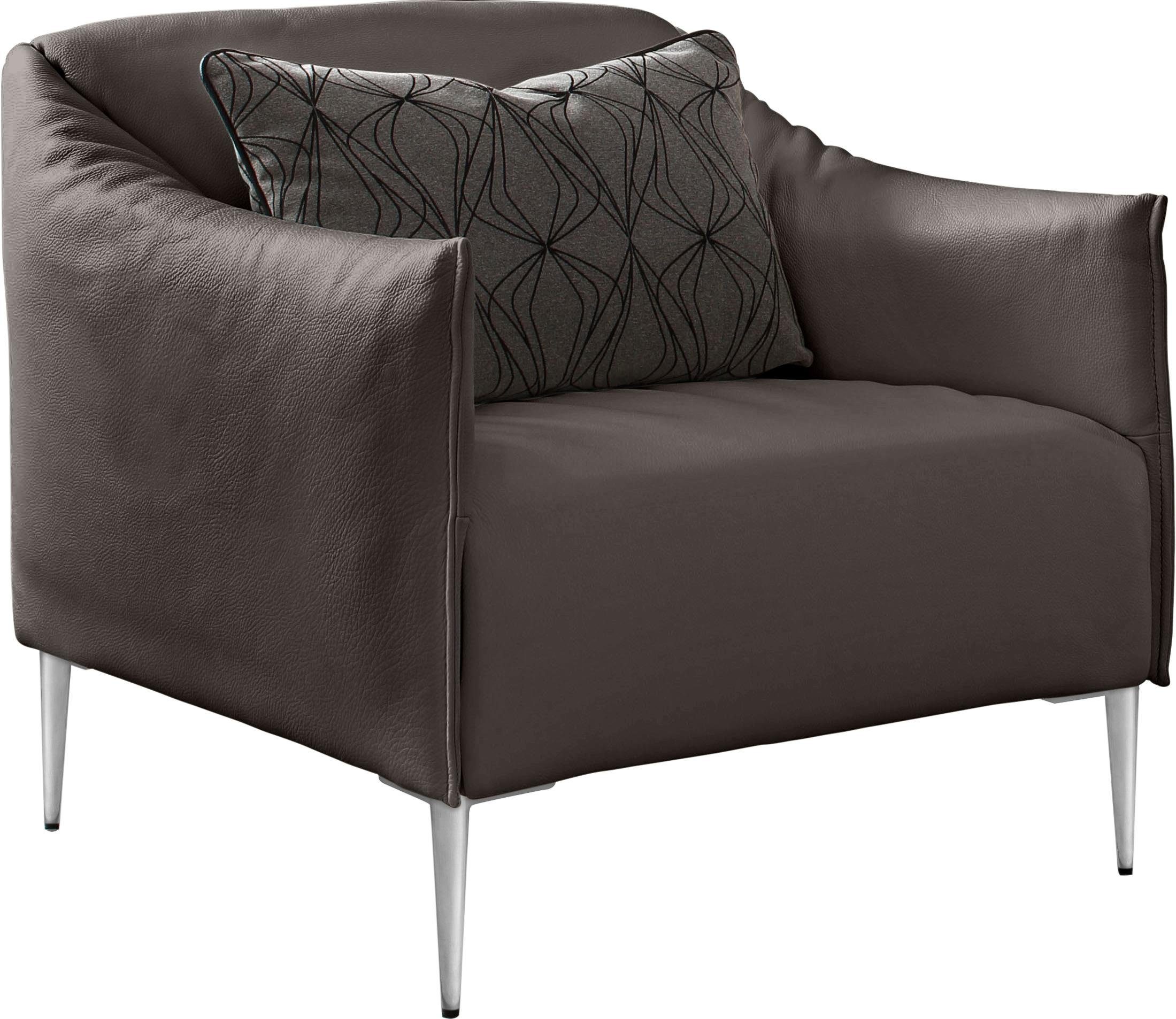 W.SCHILLIG Cocktailsessel sally Designsessel, Loungesessel, bequem, tolle Verarbeitungsdetails, mit Metallfüßen in Chrom glänzend
