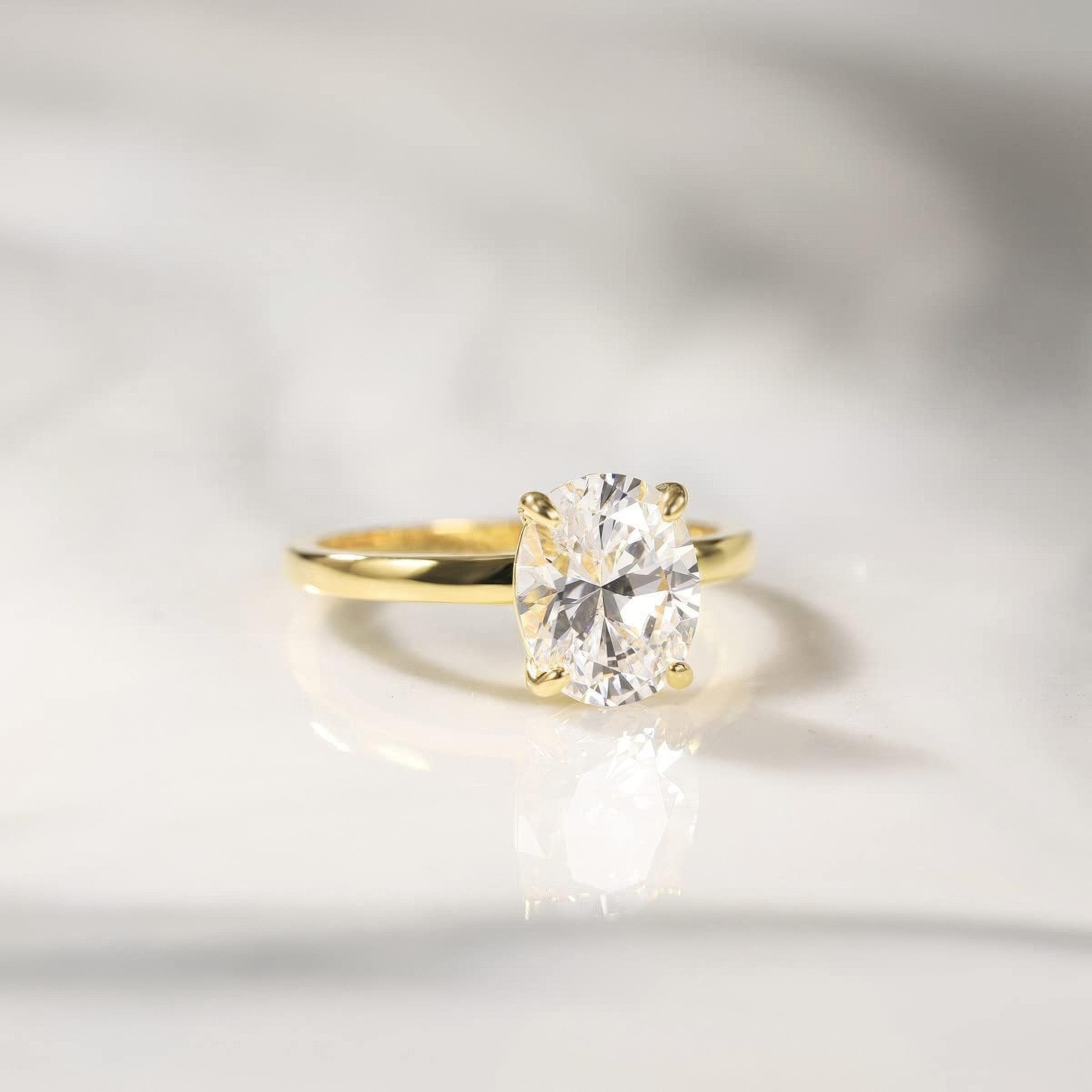 Jumpeak Diamantring Damen 585 Echtgold Ring, Damen Diamantring, 3CT Lab-Zuc günstig online kaufen