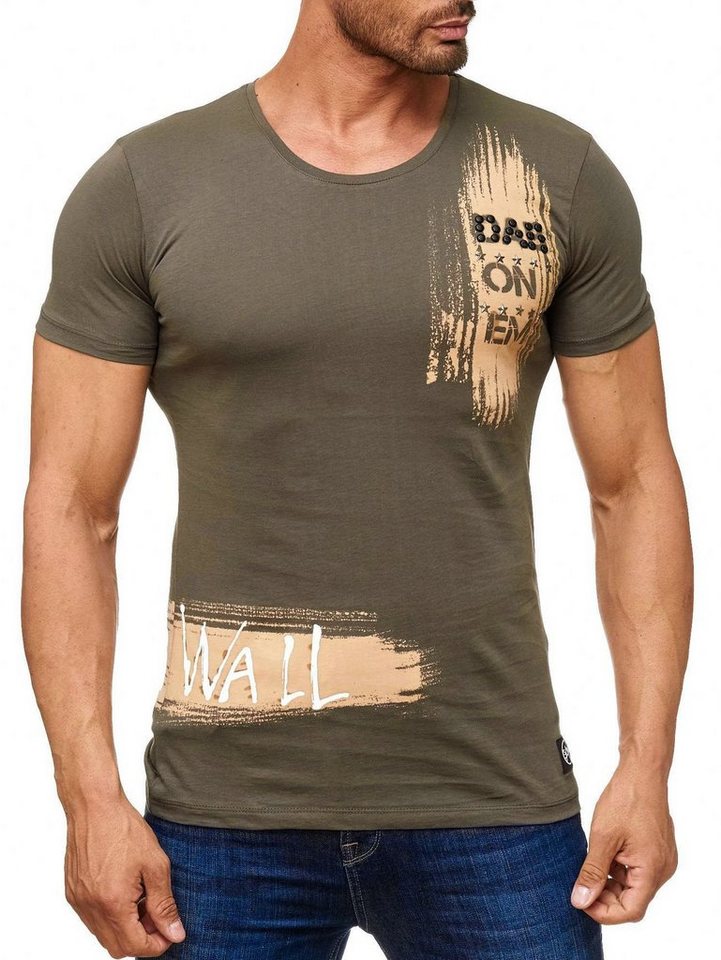 Herren Kurzarm Shirt O-Neck T-Shirt AFTER DARK Aufdruck
