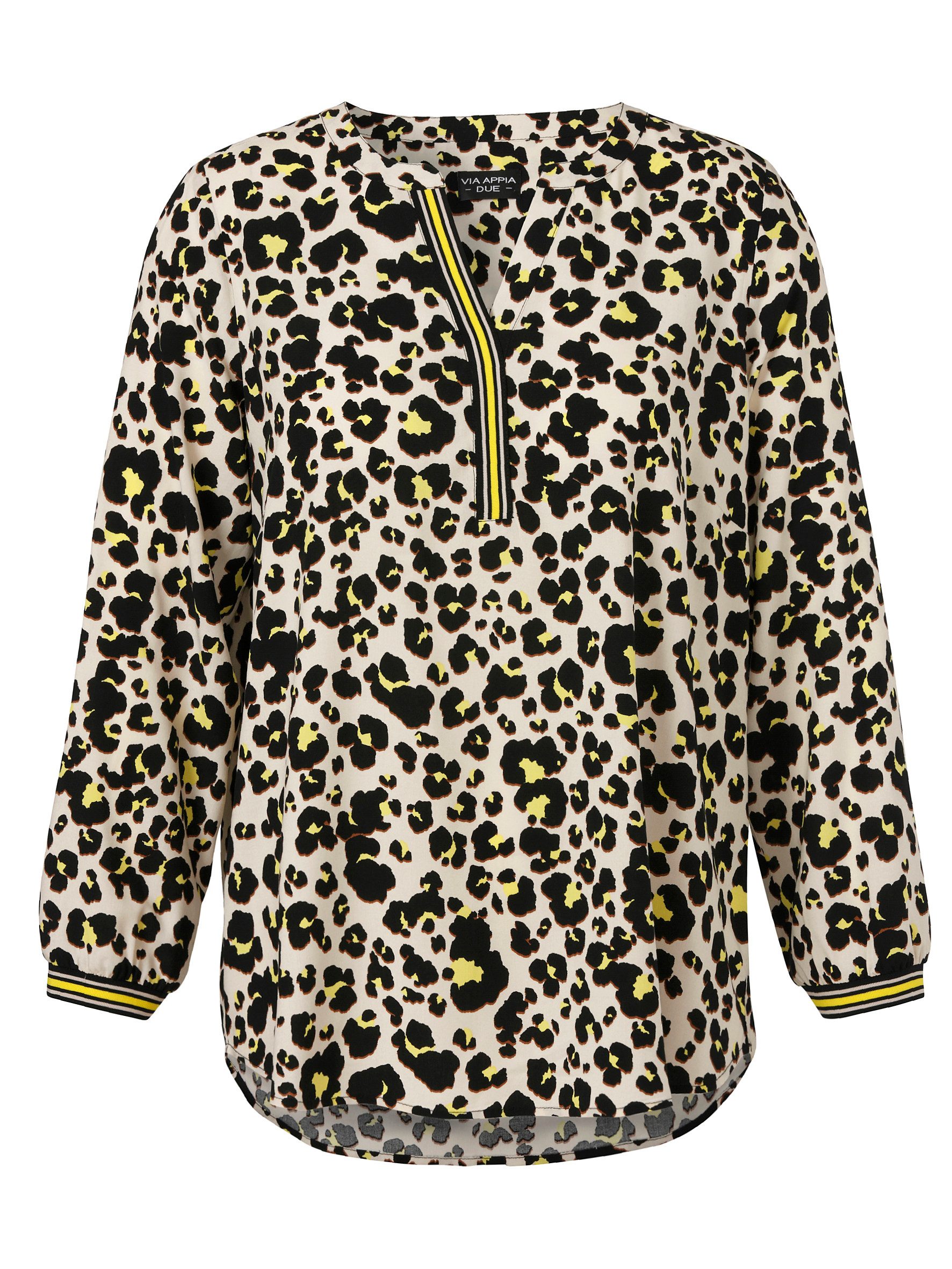 VIA APPIA DUE Klassische Bluse Tunika V-Ausschnitt 1/1 Arm Druck