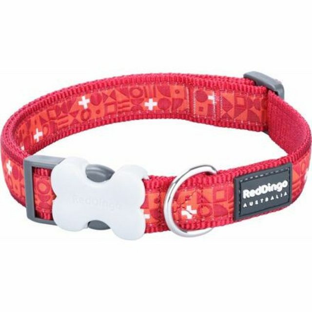 Red Dingo Hunde-Halsband “Halsband RD 15 mm x 24-36 cm – Schweizer Kreuz”, Nylon