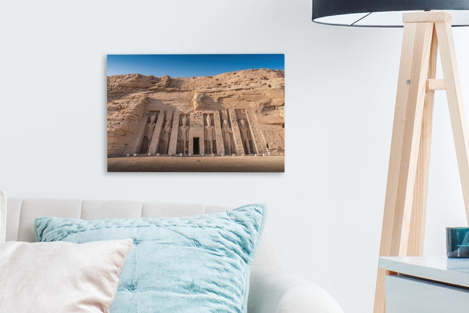 St), cm OneMillionCanvasses® Wanddeko, von Aufhängefertig, in des (1 Nefertari-Tempels Ansicht Simbel Ägypten, Wandbild Leinwandbilder, Leinwandbild Abu 30x20