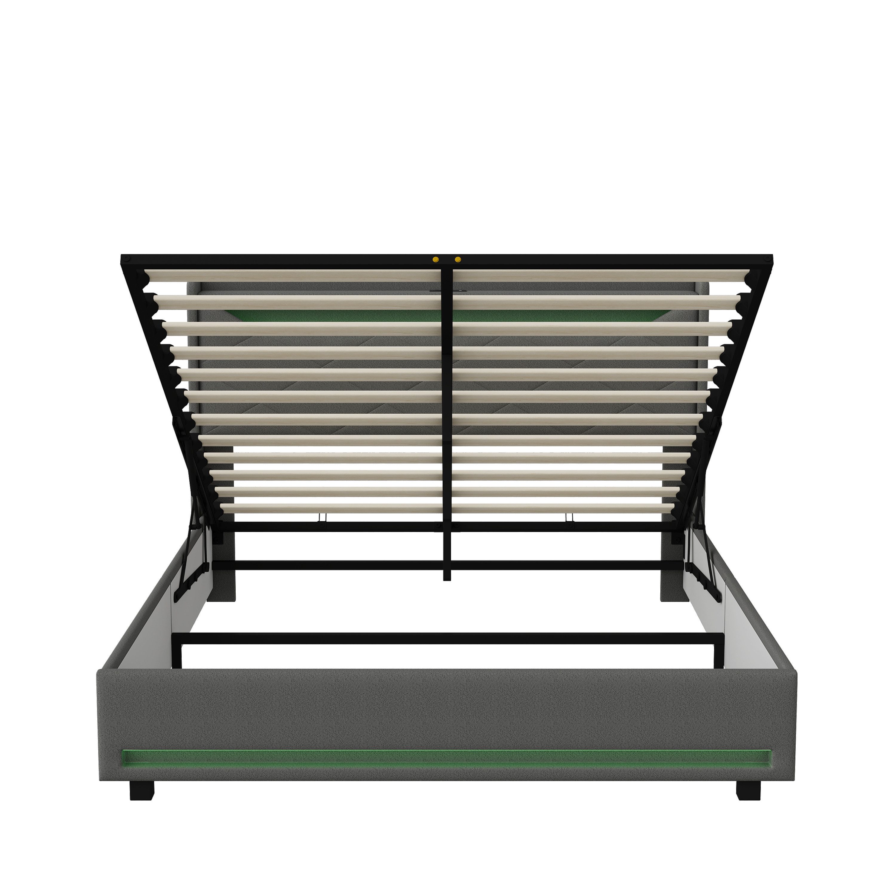 Gdood Polsterbett Doppelbett LED Stauraumbett (1-tlg., günstig online kaufen