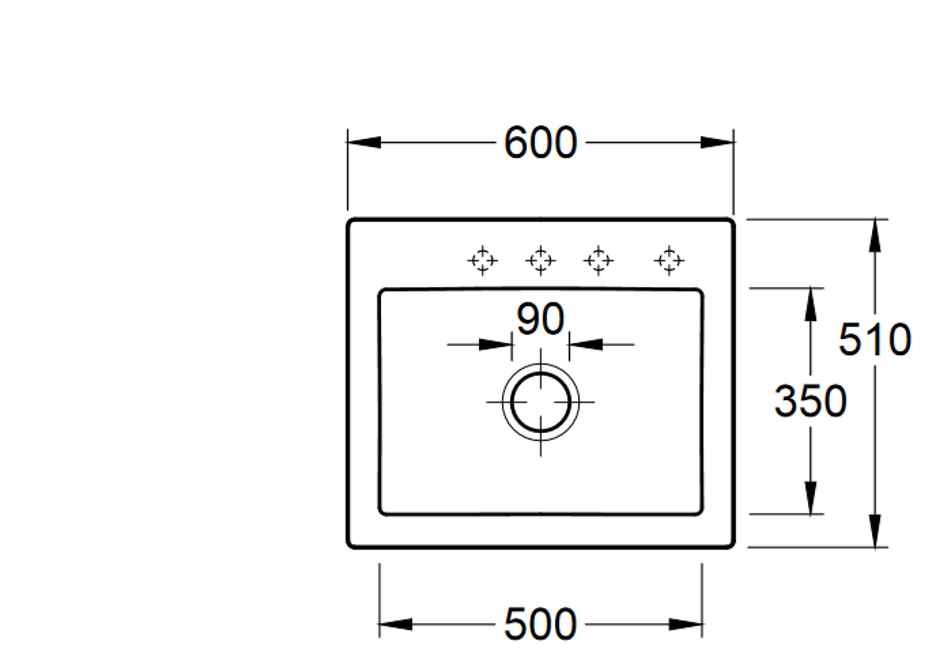 Küchenspüle geschützt 3309 & Boch RW, Rechteckig, Villeroy 60/22 cm, Geschmacksmuster 01