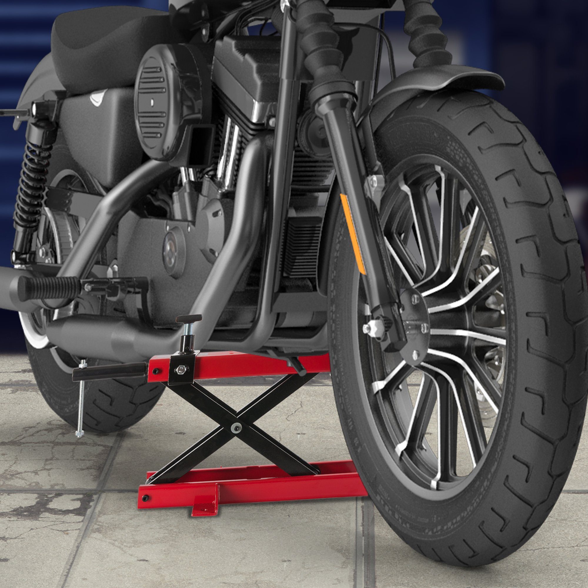 Arebos Motorradheber Motoradhebebühne Montagebock Montageständer Hebebühne Rot, max. Hubhöhe: 375,00 cm, Stück
