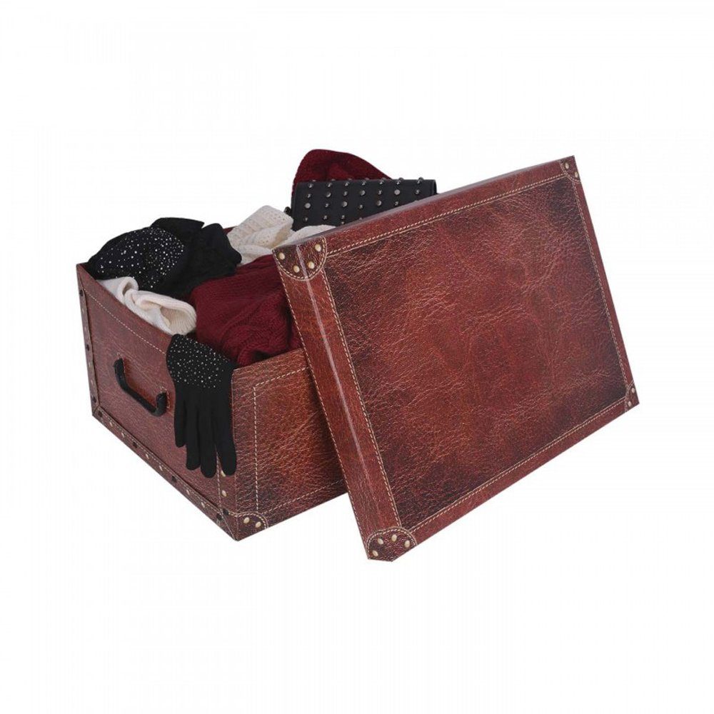 Thumbnail - Kreher Aufbewahrungsbox Aufbewahrungsbox, Dekokarton - Motiv: Leder Rot