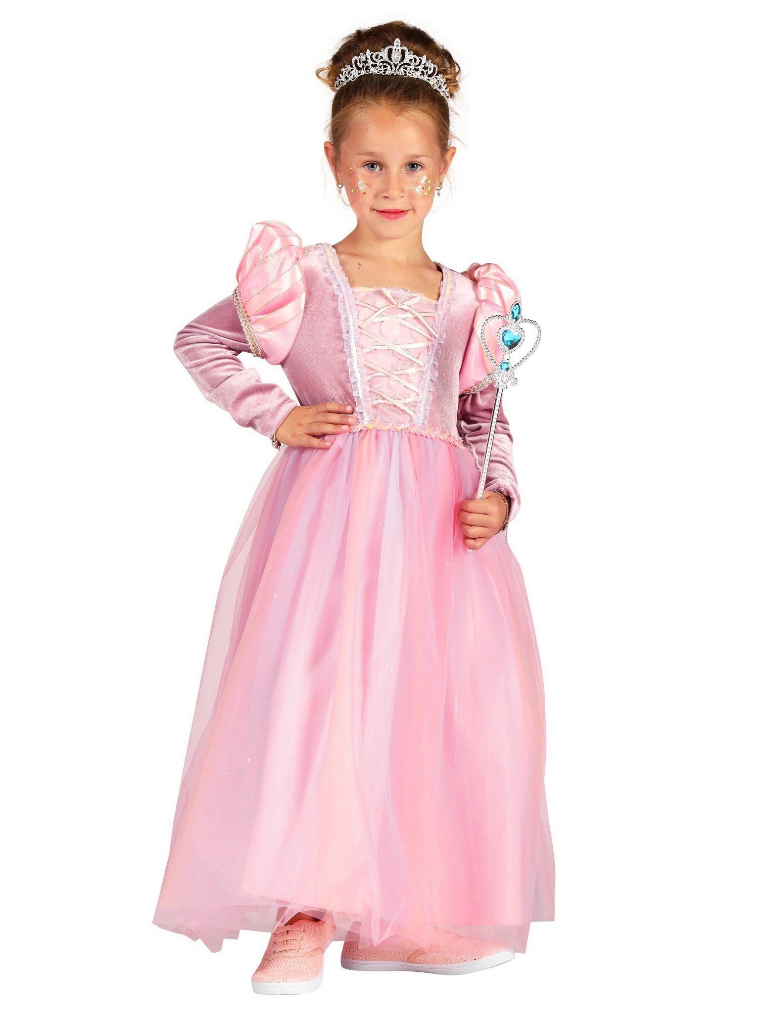 thetru Prinzessin-Kostüm Rosa Märchenkleid für Kinder, Süßes Kleid für die pinke Prinzessin