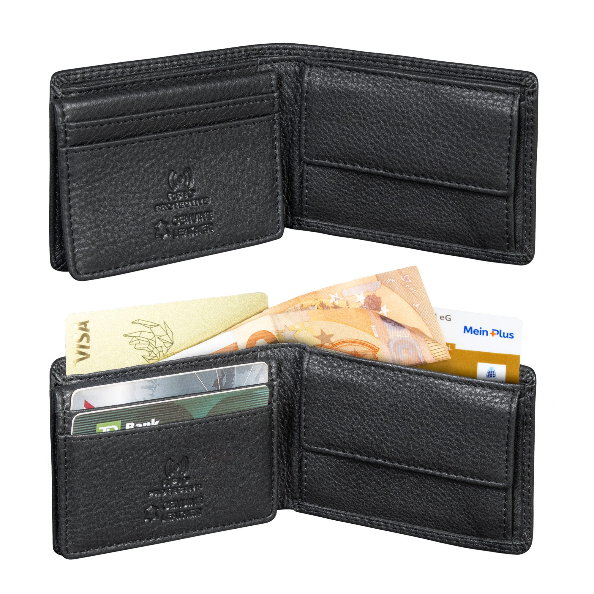 STILORD Geldbörse "Matteo" Herren Mini Portemonnaie Leder mit Münzfach – RFID Schutz