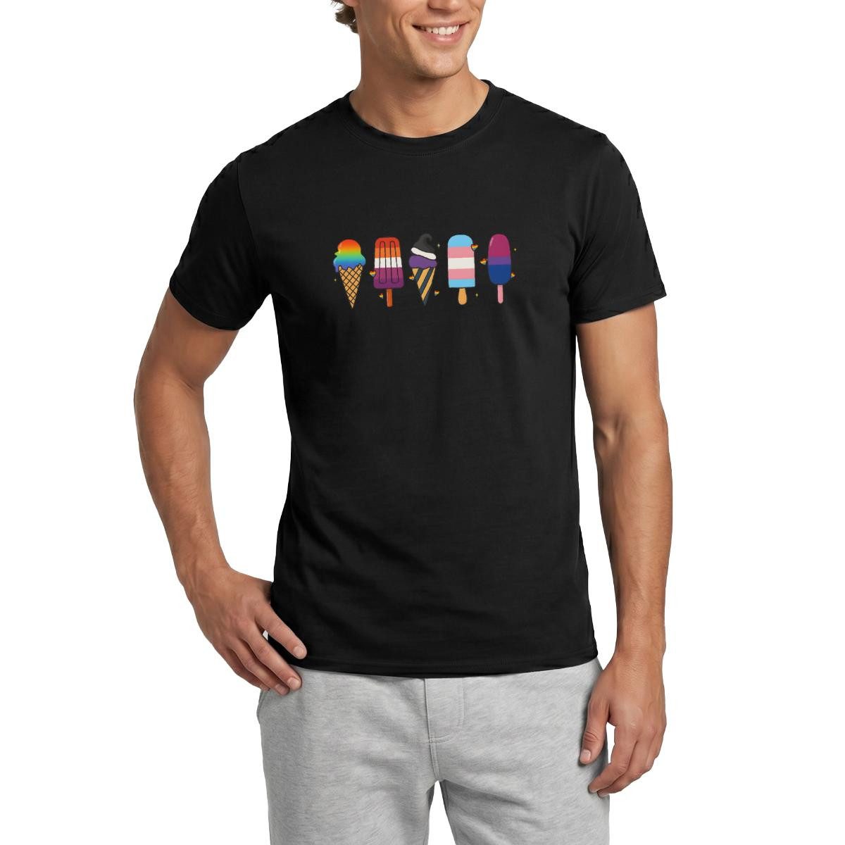 Spreadshirt T-Shirt LGBTQ+ Eiscreme Vielfalt Männer T-Shirt (1-tlg)