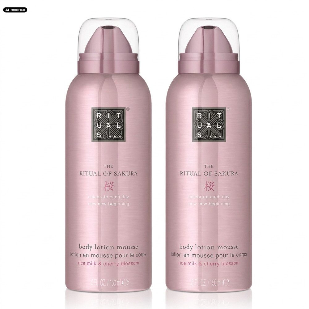 Rituals Bodylotion Rituals The Ritual of Sakura Body Lotion Mousse 2er Set, 1-tlg., Praktisches 2er Set für pflegende Körperroutine