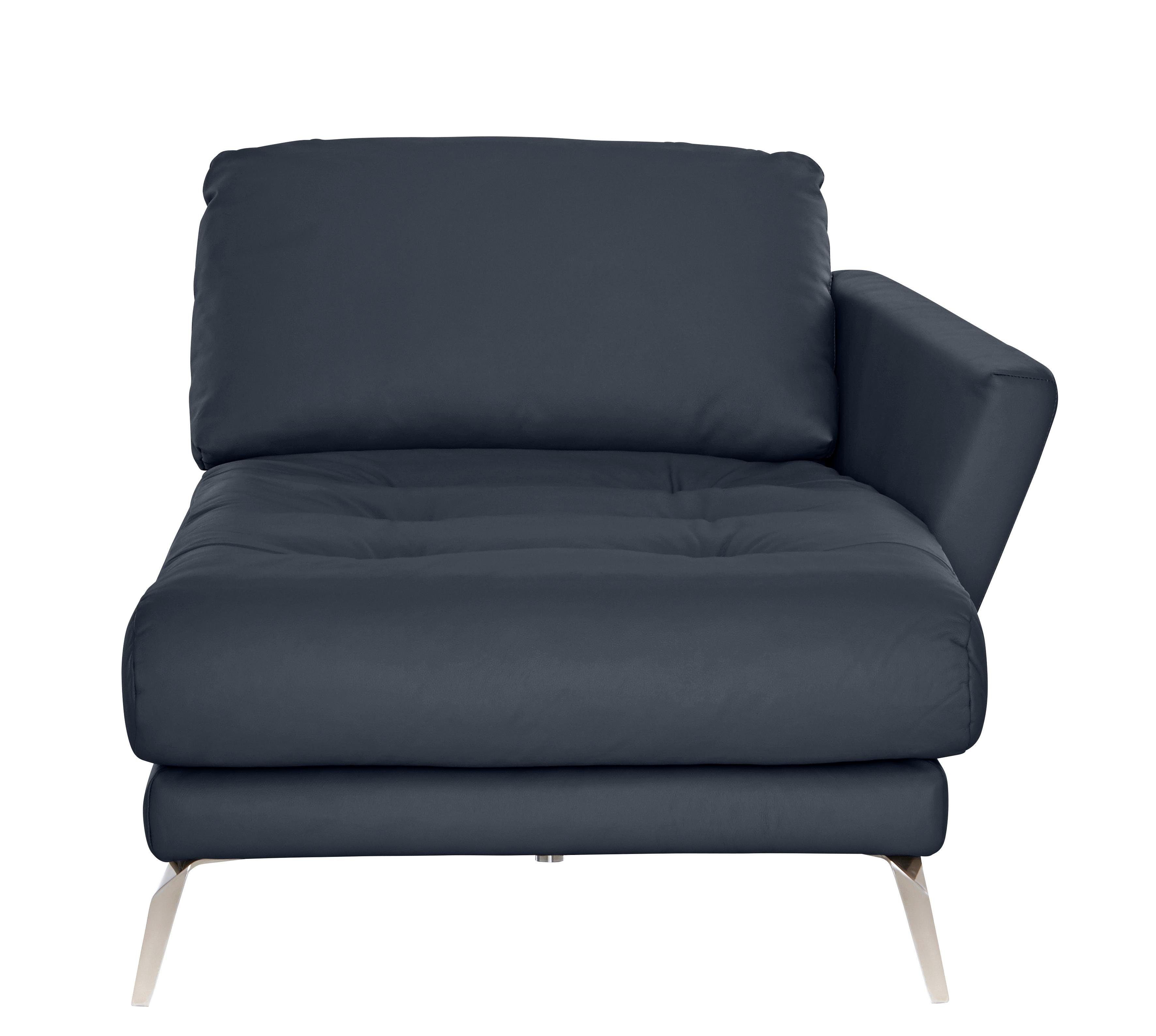 glänzend Chrom Füße mit W.SCHILLIG Sitz, im Heftung Chaiselongue dekorativer softy,