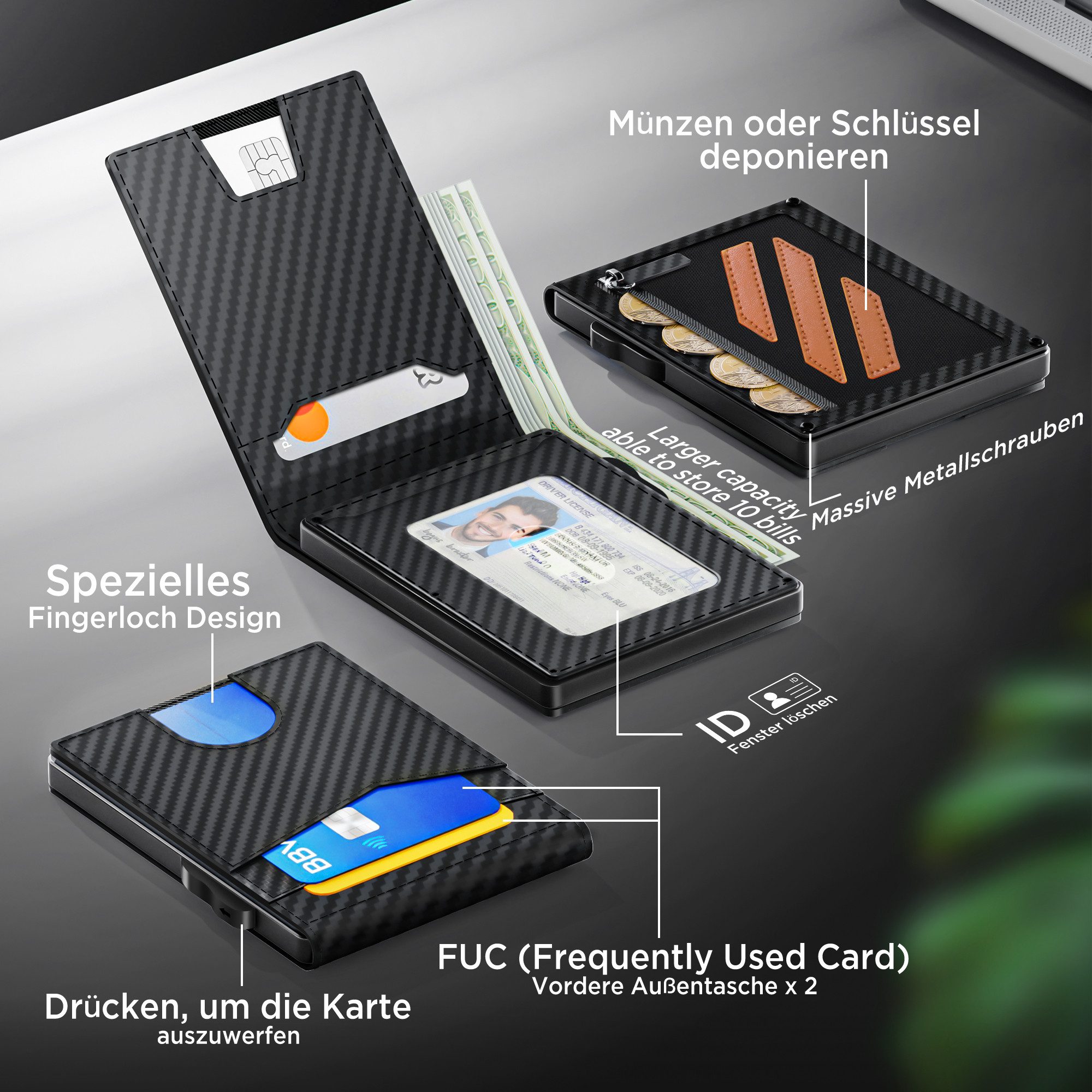 ibettertec Geldbörse Geldbörse Herren, Slim Wallet günstig online kaufen