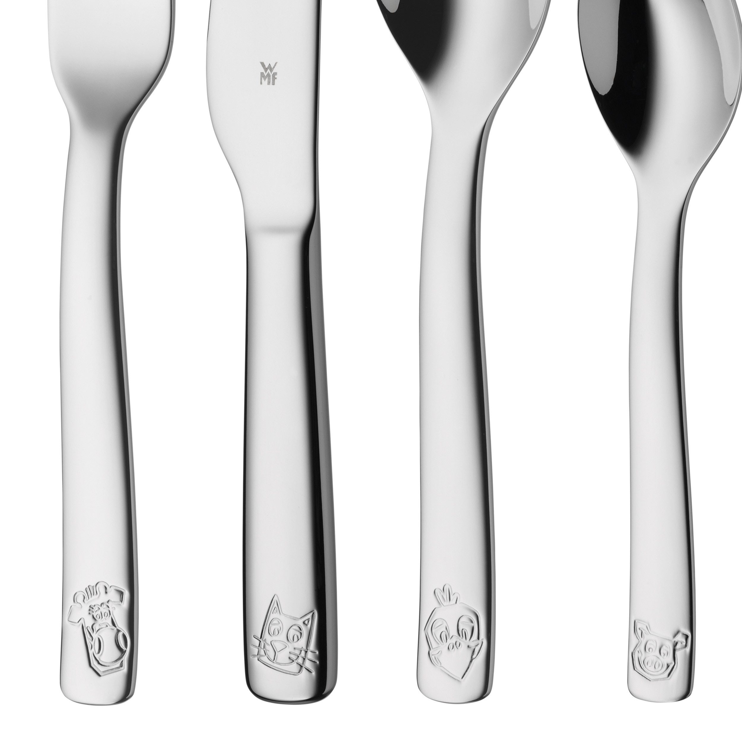 WMF Kinderbesteck Bauernhof (4-tlg), 1 Personen, Cromargan® Edelstahl Rostfrei 18/10, ab 3 Jahren, hygienisch, säurefest