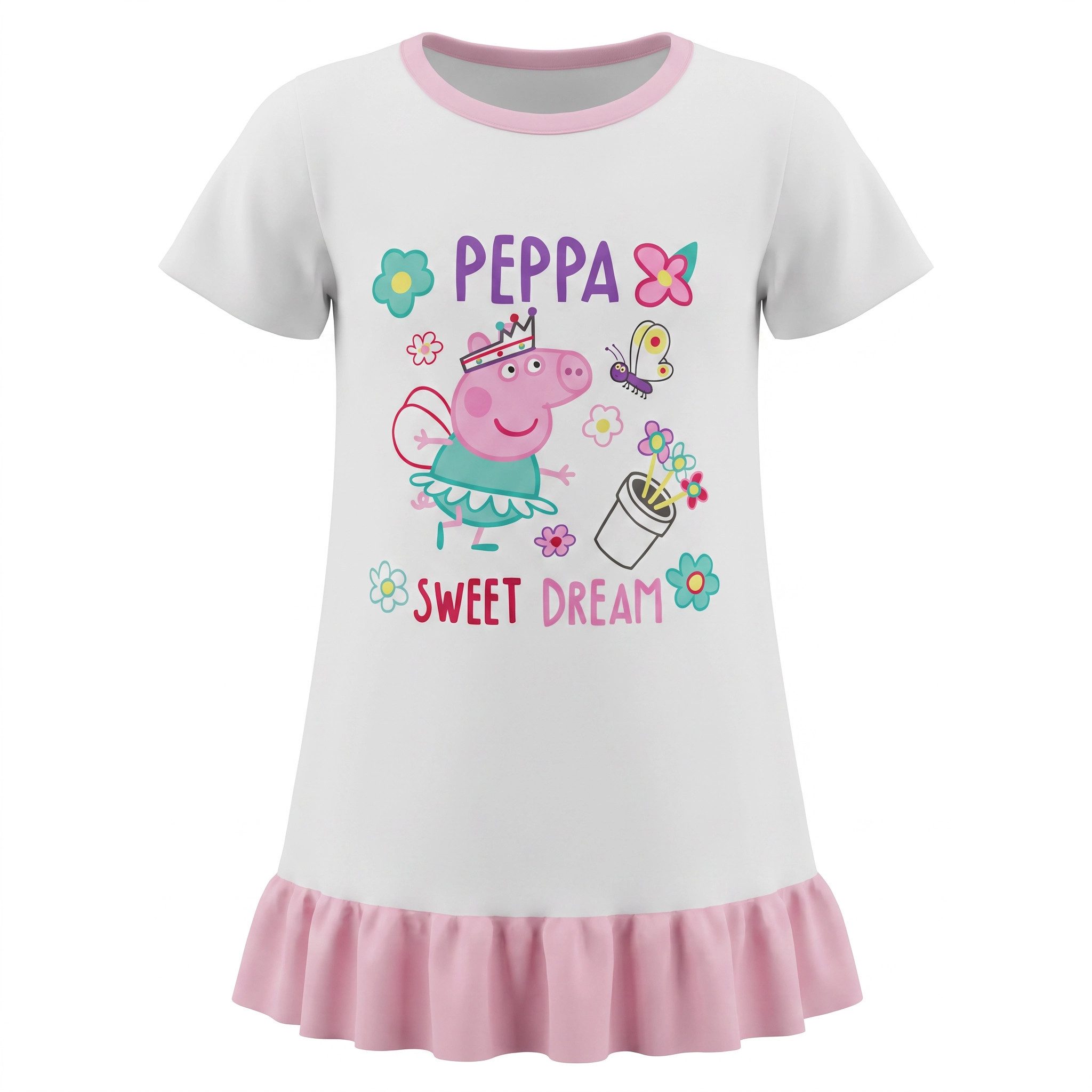 Peppa Pig T-Shirt Peppa Wutz Kinder Mädchen Schlafshirt Schlafoberteil Gr. 92-116 Gr. 92 bis 116