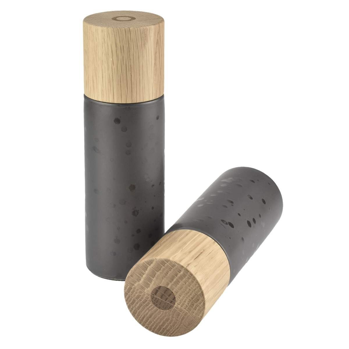 Bitz Gewürzmühle Spice manuell, 2-tlg. Set, Steingut und Eichenholz