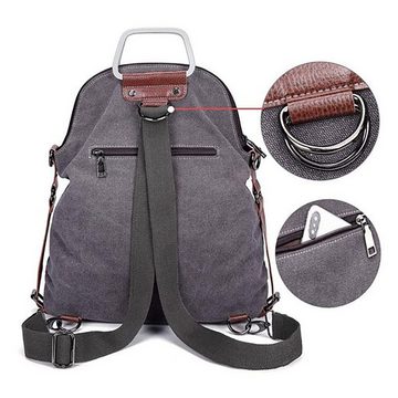 Fivejoy Cityrucksack Handtasche Schultertasche Canvas Casual Damen Schultasche, Für Arbeit Schule Shopper Lässige täglich