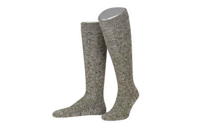 Lusana Trachtensocken L4397T Trachtenkniebundstrümpfe Loden Tweed