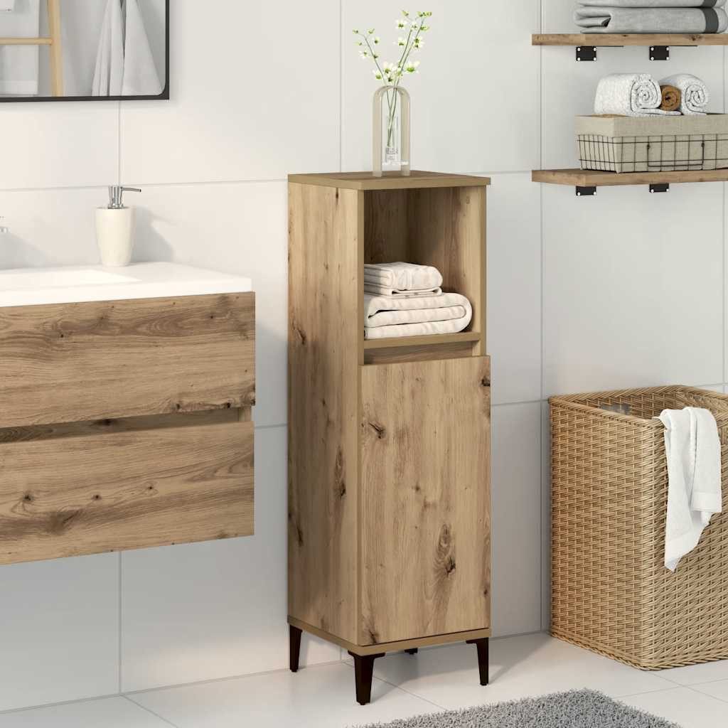 vidaXL Badezimmerspiegelschrank Badschrank Artisan-Eiche 30x30x100 cm Holzwerkstoff (1-St) – Bild 3 von 5