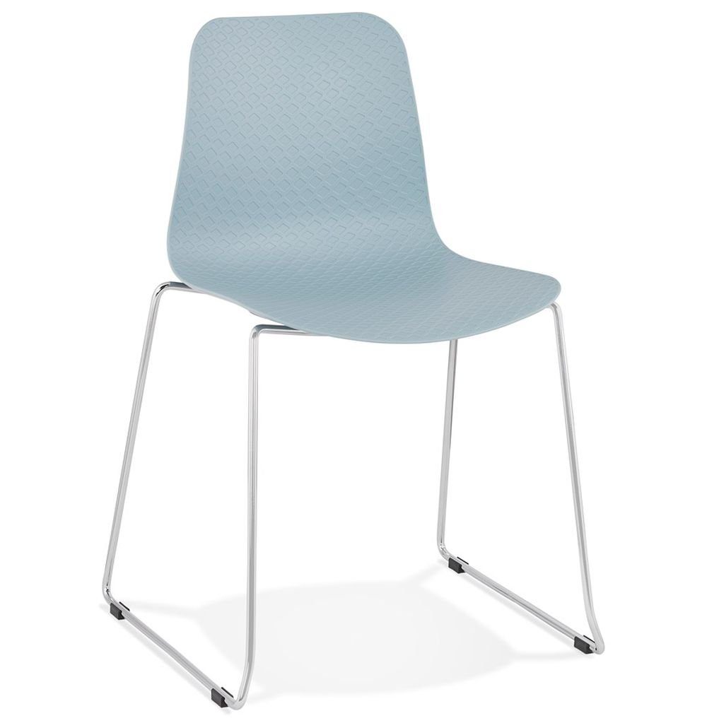 KADIMA DESIGN Esszimmerstuhl NIL Stuhl Plastic Polym Blau (blue,chrome) 55 x Beige/Blau