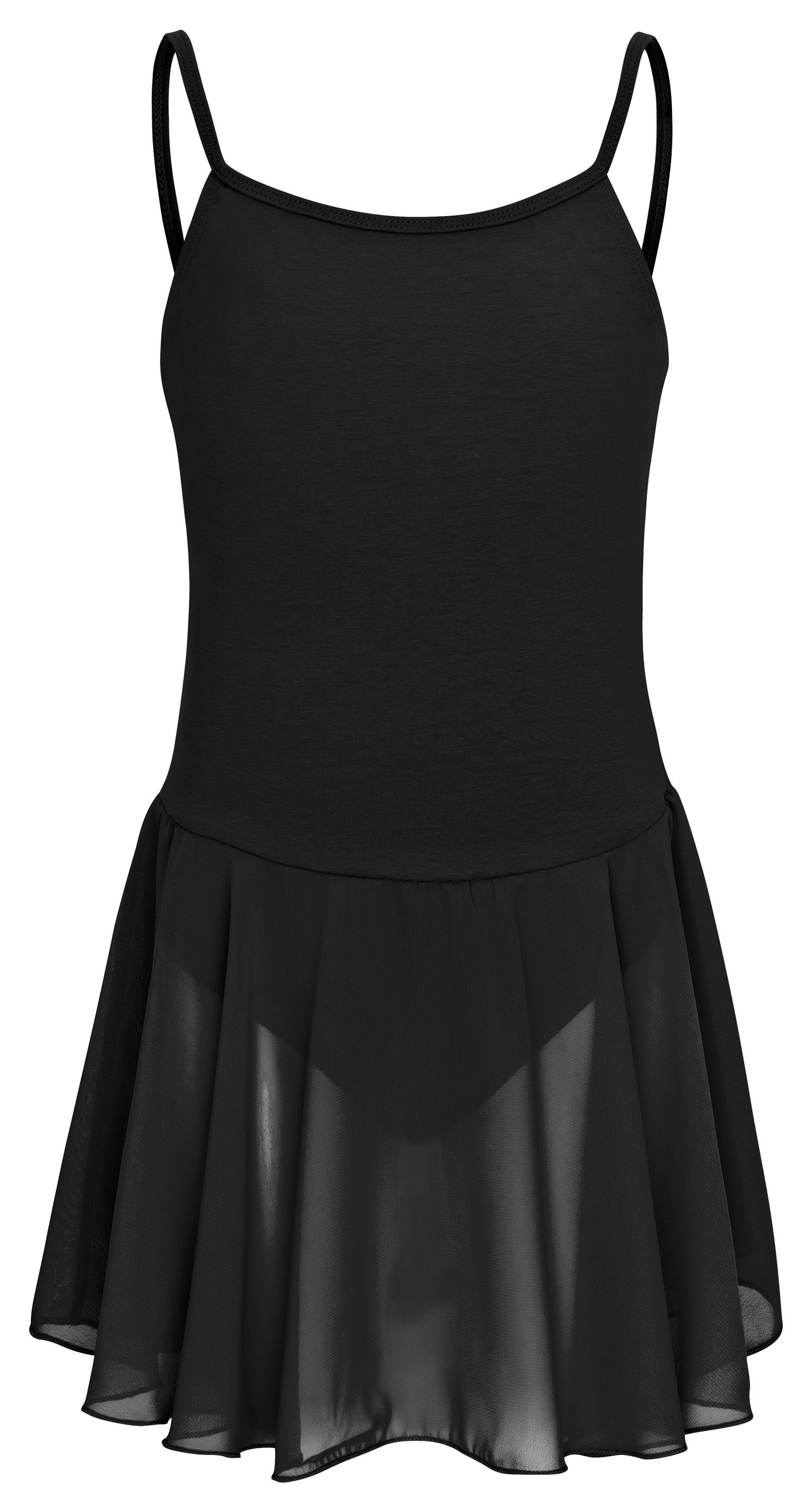 [Herausforderung, Nr. 1 zu sein!] tanzmuster Chiffonkleid Maggie Spaghettiträgern Ballettbody mit schwarz Röckchen mit Mädchen Chiffon Ballettkleid