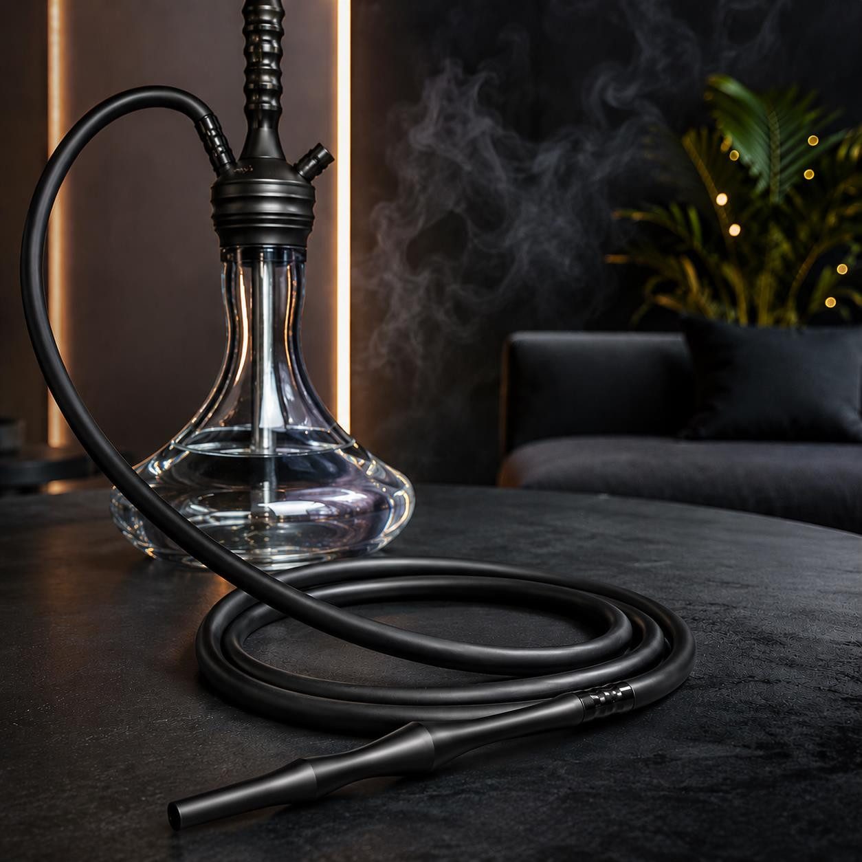 BAYLI flexibler Schlauch Bayli 1,45 m Soft Touch Shisha Silikonschlauch mit Mundstück und Adapt, Zubehör für Shisha, Wasserpfeife