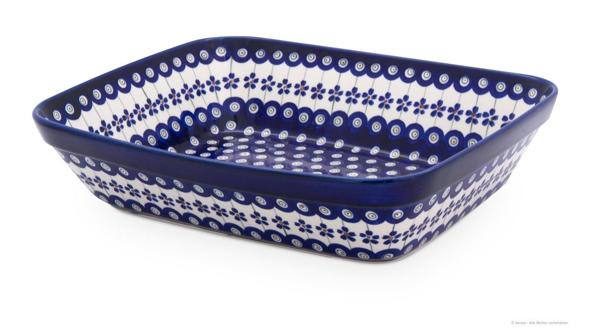 Bunzlauer Keramik Auflaufform Bunzlauer Keramik 3,4L Auflaufform Backform XXL 32x25,5x7cm Dekor 166a, Keramik