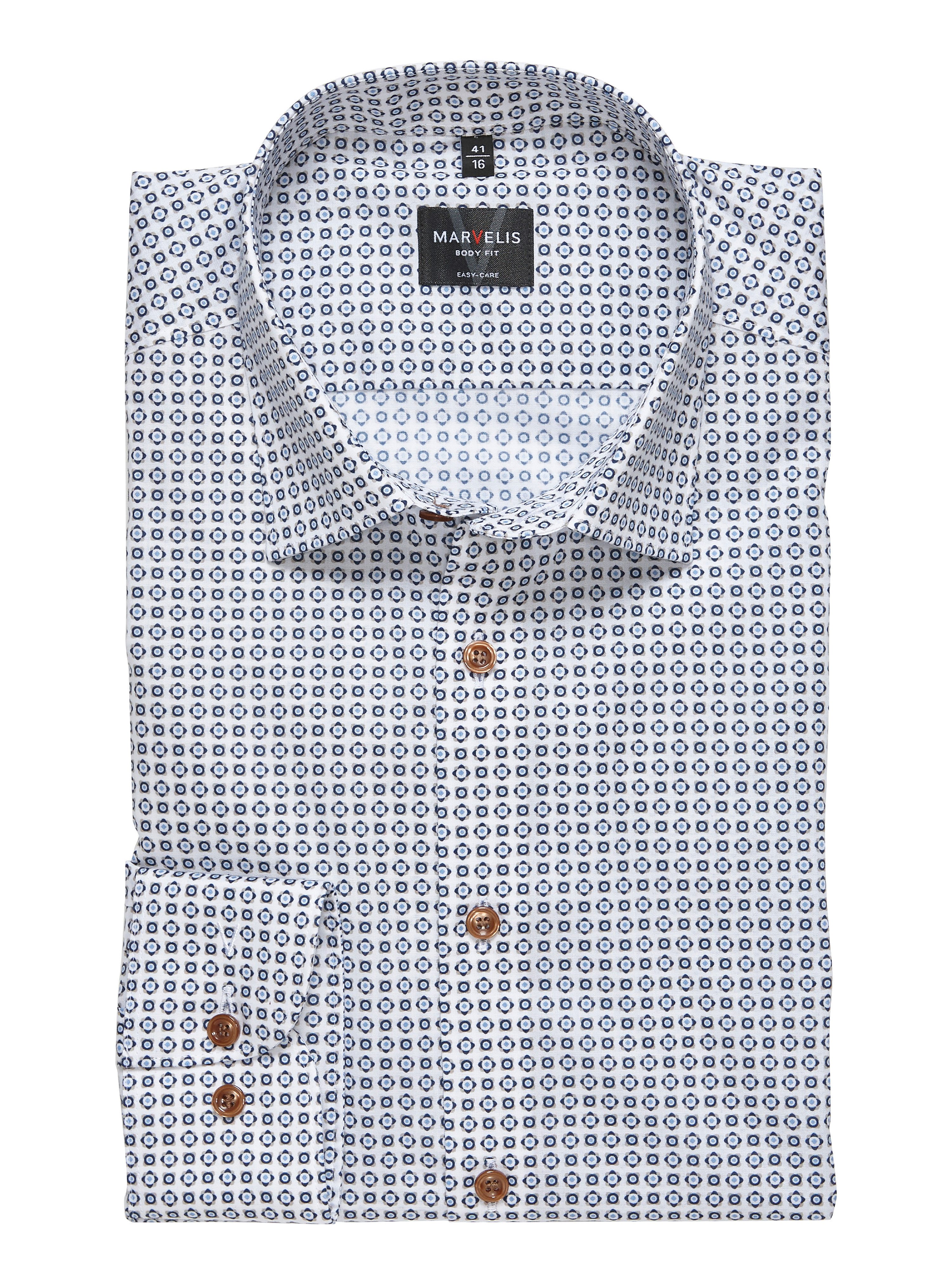 MARVELIS Langarmhemd body fit, Kentkragen, Businesshemd