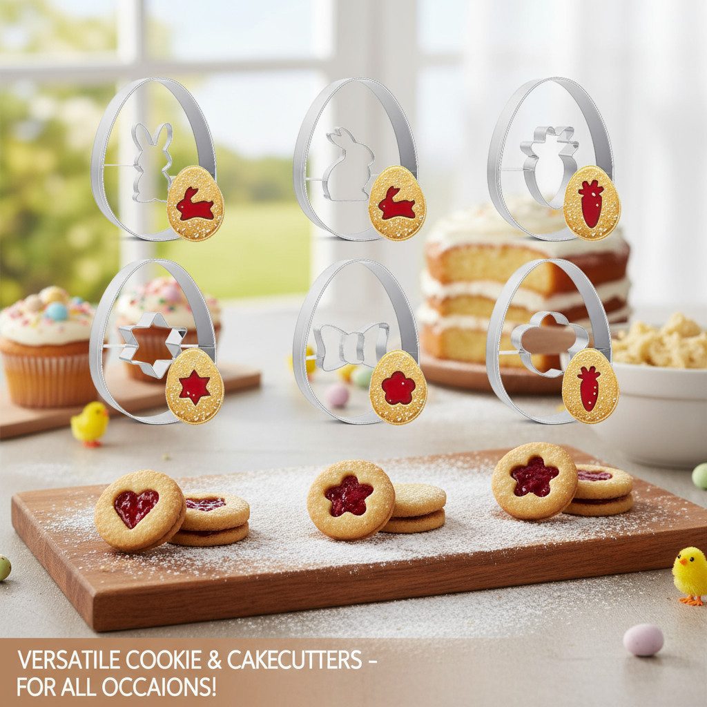 GOLDEN Backform Kuchenform Plätzchen Ausstecher Ostern Keksausstecher 9 Stück