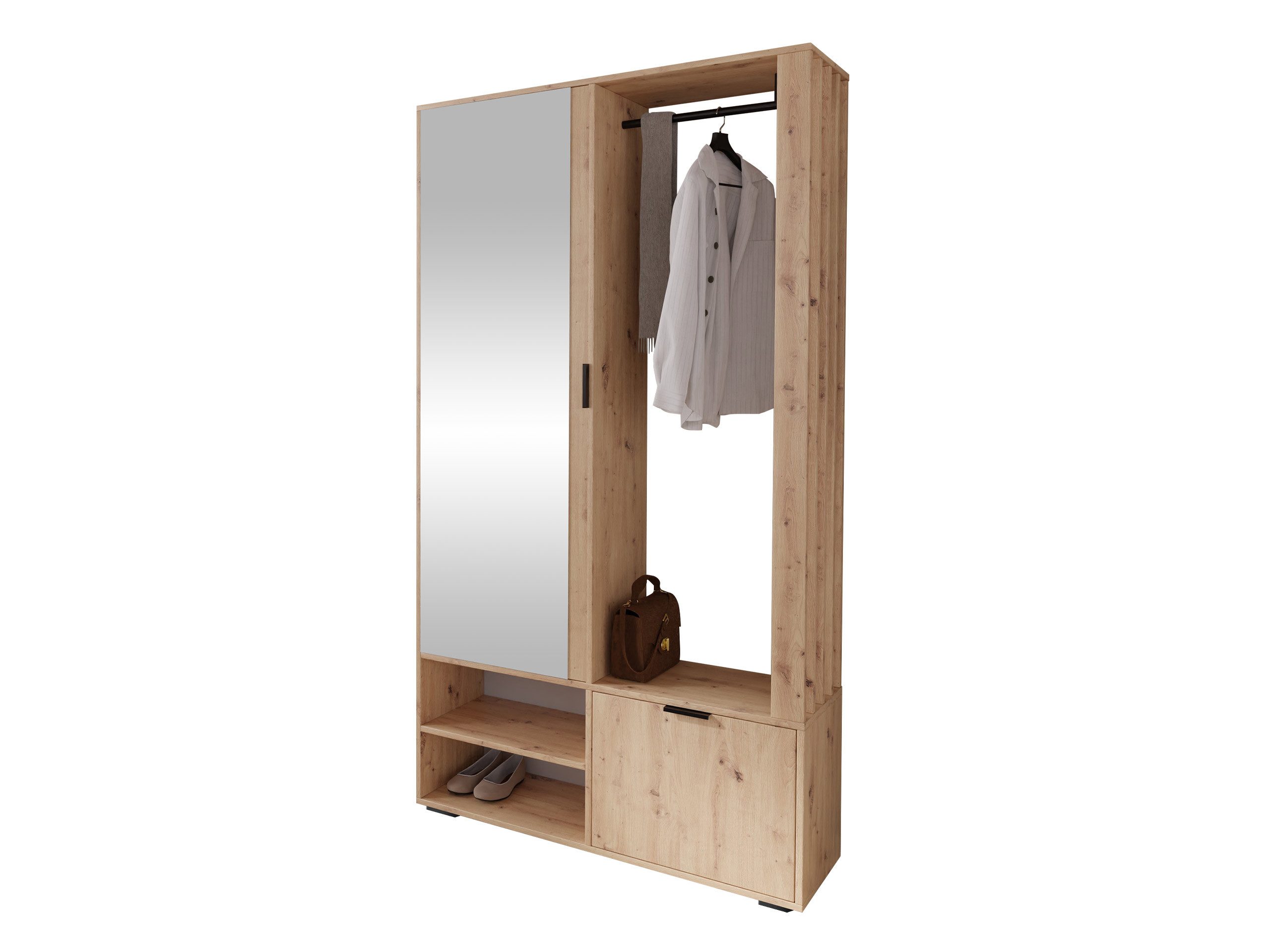 MIRJAN24 Garderoben-Set Milo, (mit Spiegel), mit Kleiderstange, Loft Stil, günstig online kaufen