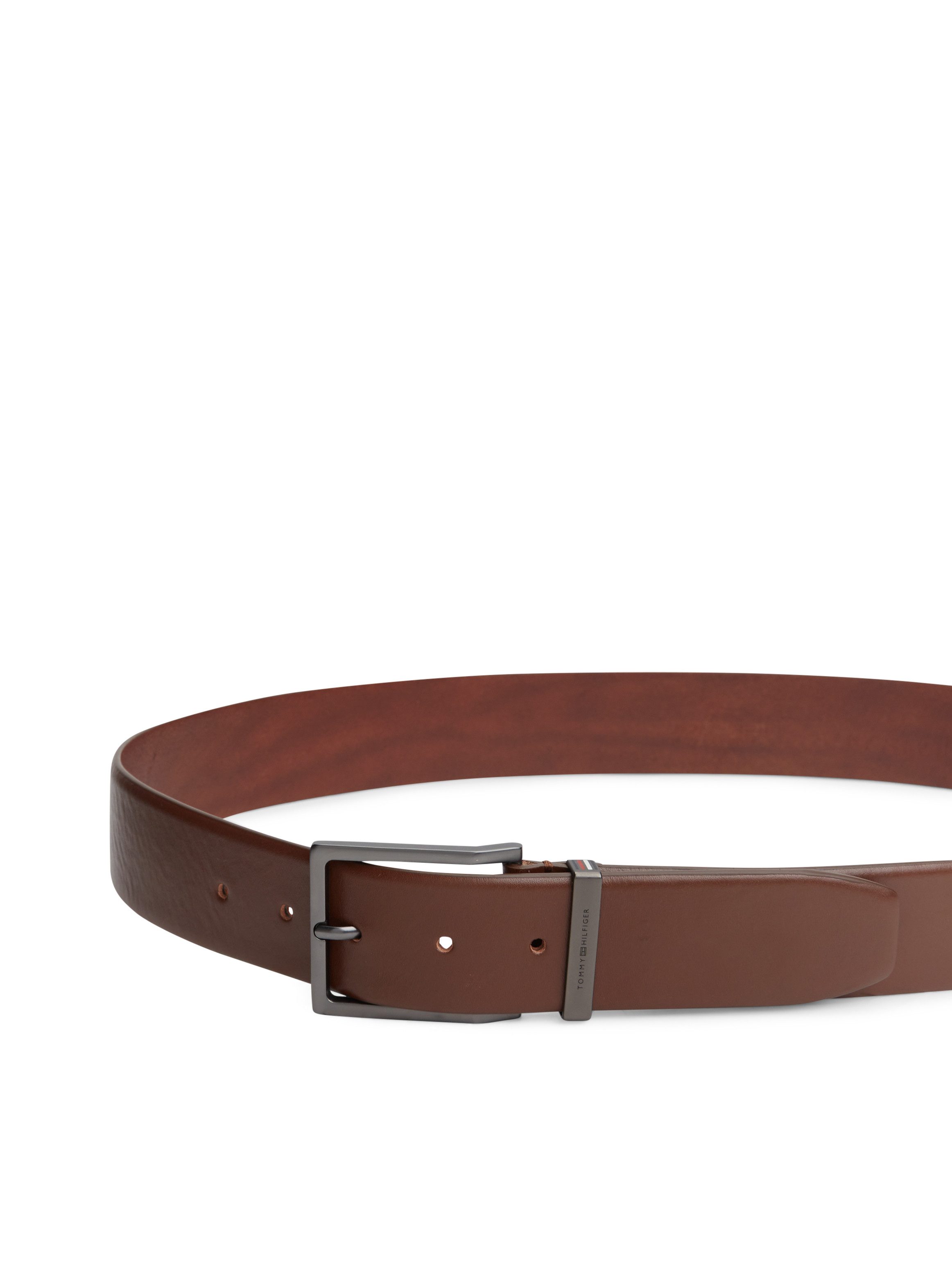 Tommy Hilfiger Ledergürtel OLIVER SEASONAL mit eckiger Schnalle und Flag, Breite: 4cm