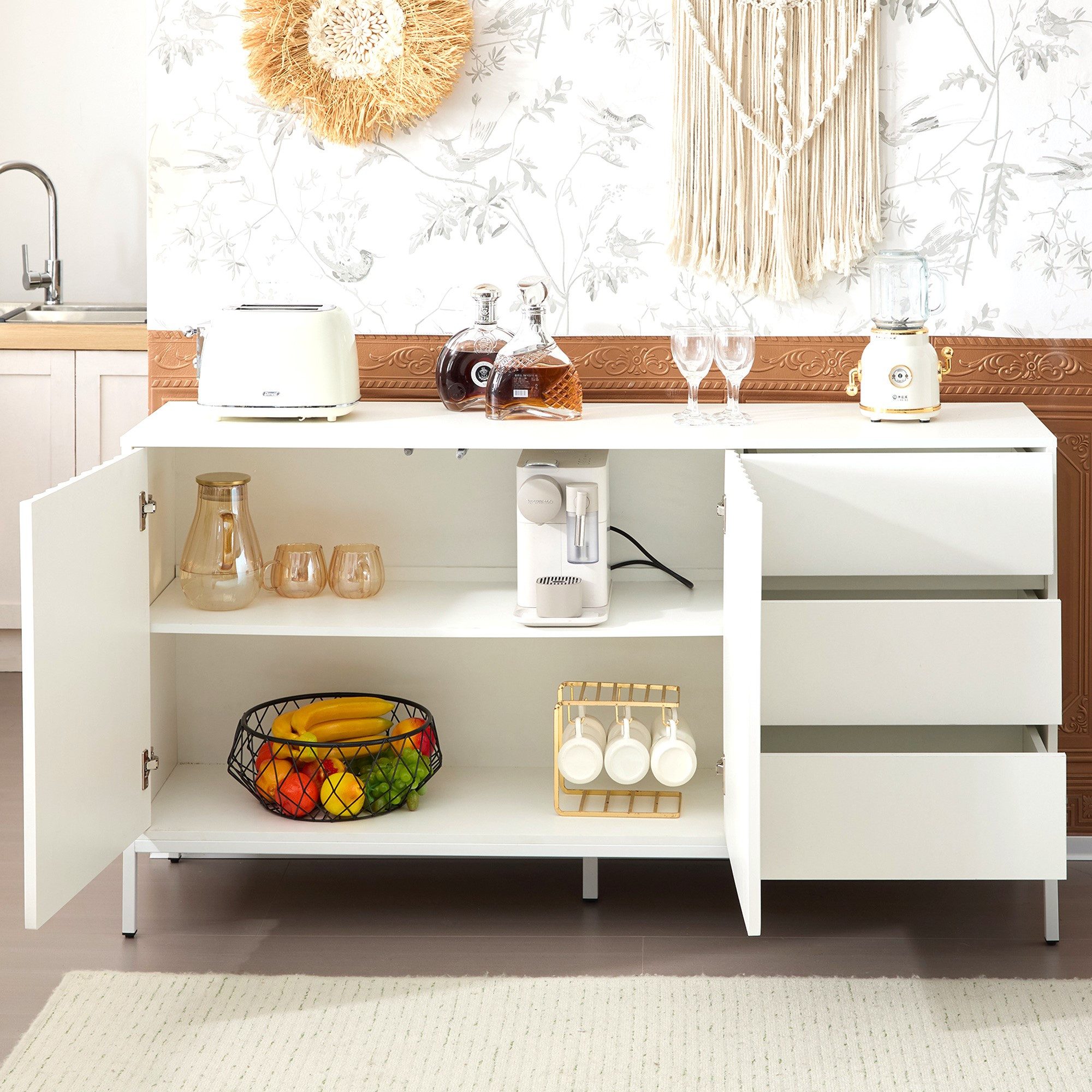 Merax Sideboard, Kommode mit 3 Schubladen günstig online kaufen