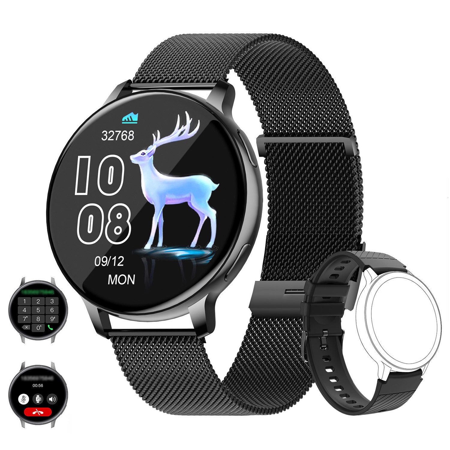 Smartwatch,Sport-Fitnessuhr,Schlafüberwachungsuhr,mit Bluetooth-Anruf Smartwatch