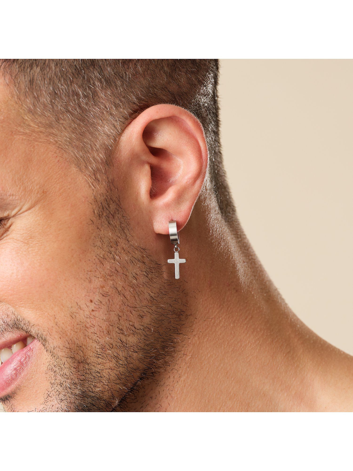 FAVS Single-Ohrstecker FAVS Herren-Einzelner Ohrschmuck Edelstahl Kreuz günstig online kaufen