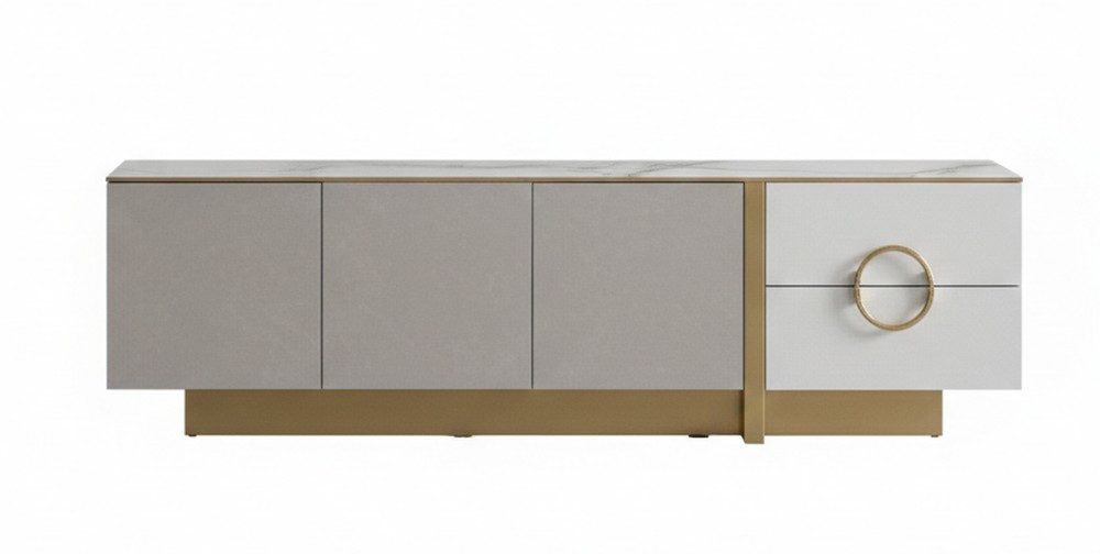 Xlmoebel Lowboard Elegantes graues TV-Lowboard aus Holz mit praktischem Stauraum (Lowboard, 1 St., TV-Lowboard), Made in Europa